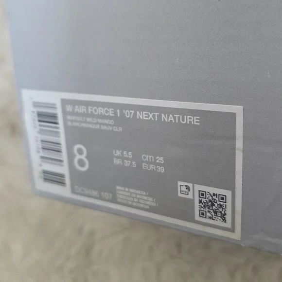 Nike Air Force 1 '07 Next Nature White Lt Wild Mango 8 NIB - Picture 10 of 10